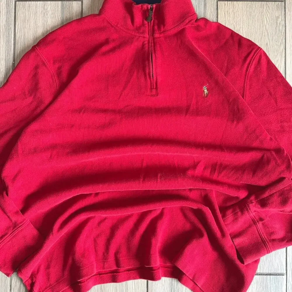 Polo by Ralph Lauren Estate Rib Quarter Zip Sweatshirt - Size XL